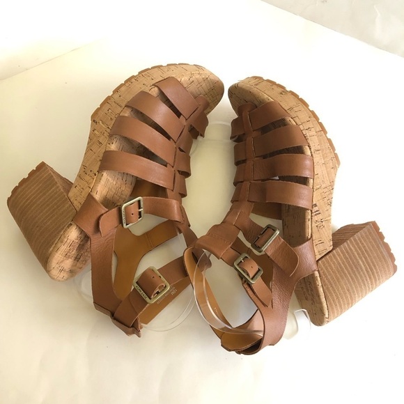 KORK-EASE Women's Camille Leather Strappy Platform Chunky Heel Sandal Size 10M - Picture 8 of 15